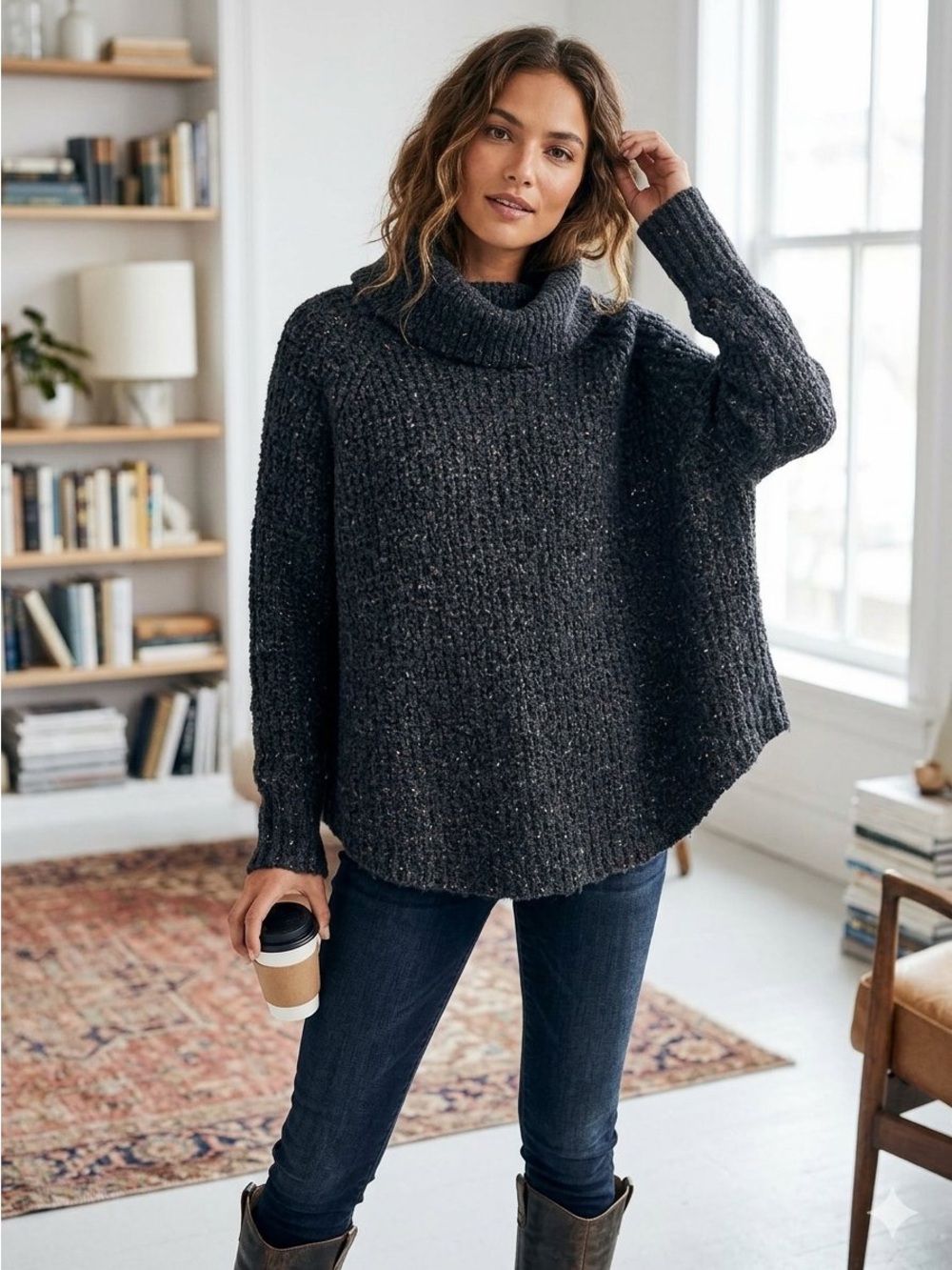 Free People Dylan Tweedy Turtleneck Sweater